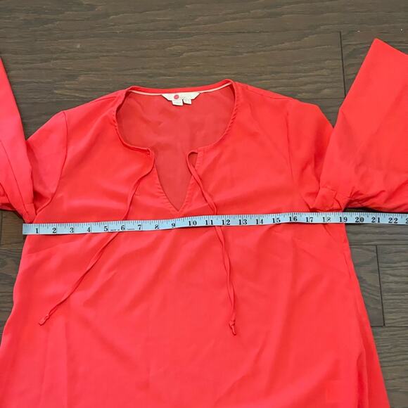 Boden Vibrant Coral Pink “Pop Peony” Boho-sleeve Blouse Size 6 US - Picture 6 of 7